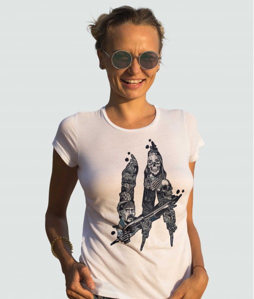 Дамска тениска с щампа Готика Gangsta of LA - TShirtArtShop.com